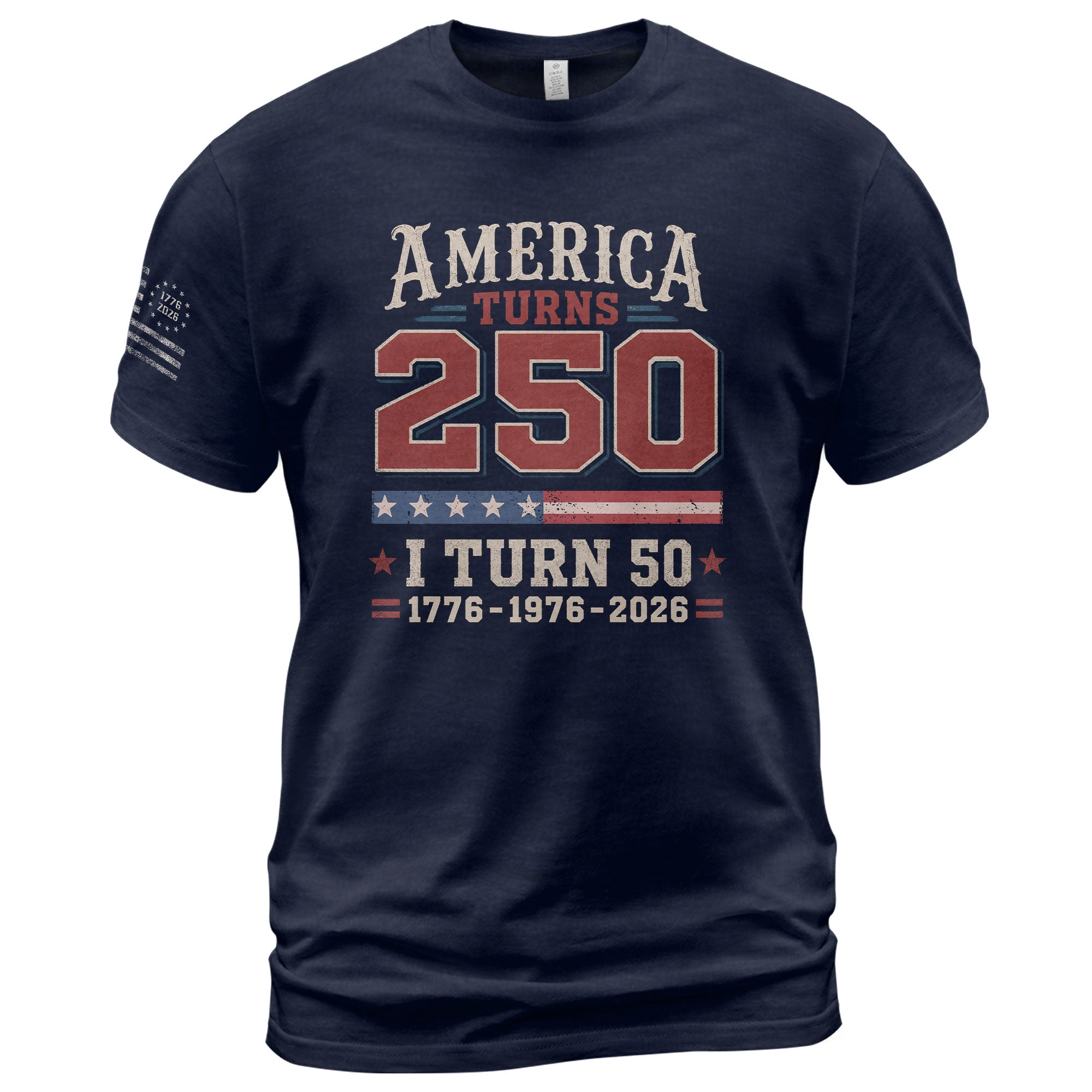 Born In 1976 - 50th Birthday Graphic Tee - Celebrating A Historic 250 Year Milestone - Rust Field Wear