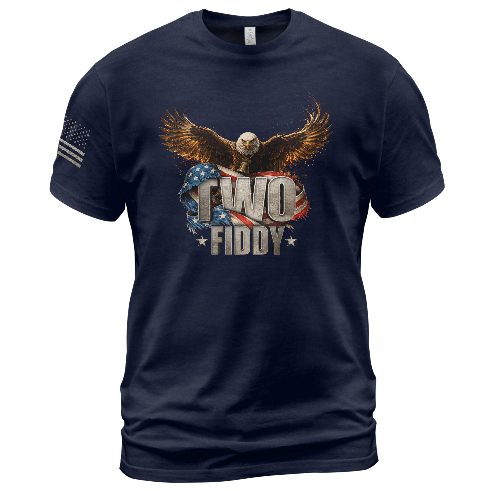 American Pride Graphic T-Shirt - Two Fiddy Eagle Flag Vintage Style Design Cotton Tee - Rust Field Wear