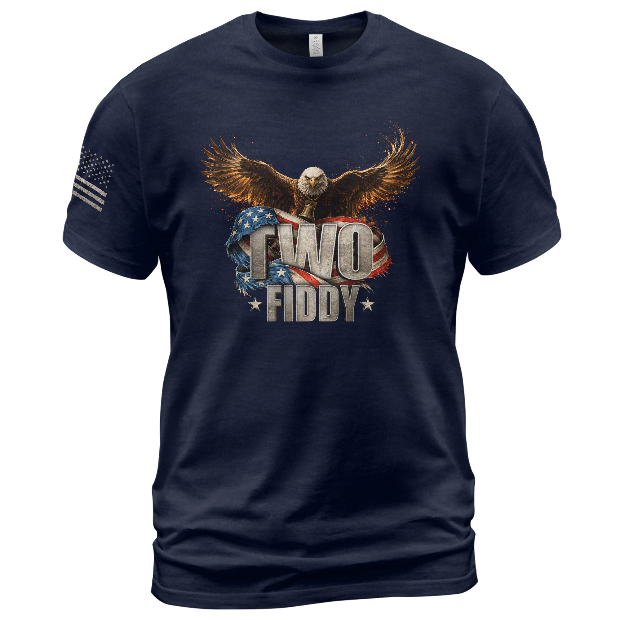 American Pride Graphic T-Shirt - Two Fiddy Eagle Flag Vintage Style Design Cotton Tee - Rust Field Wear