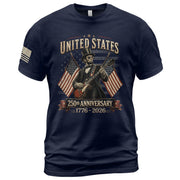 Patriotic Lincoln Electric Guitar T-Shirt 1776 2026 Vintage American Flags Tee Retro - Rust Field Wear