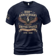 US 250th Anniversary Eagle Shirt 1776-2026 Patriotic Graphic Tee Independence Apparel - Rust Field Wear