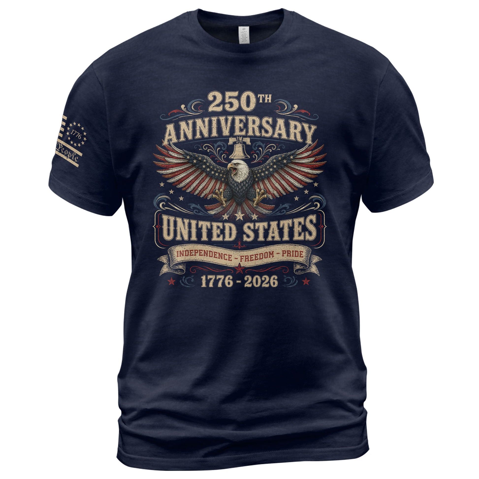 US 250th Anniversary Eagle Shirt 1776-2026 Patriotic Graphic Tee Independence Apparel - Rust Field Wear