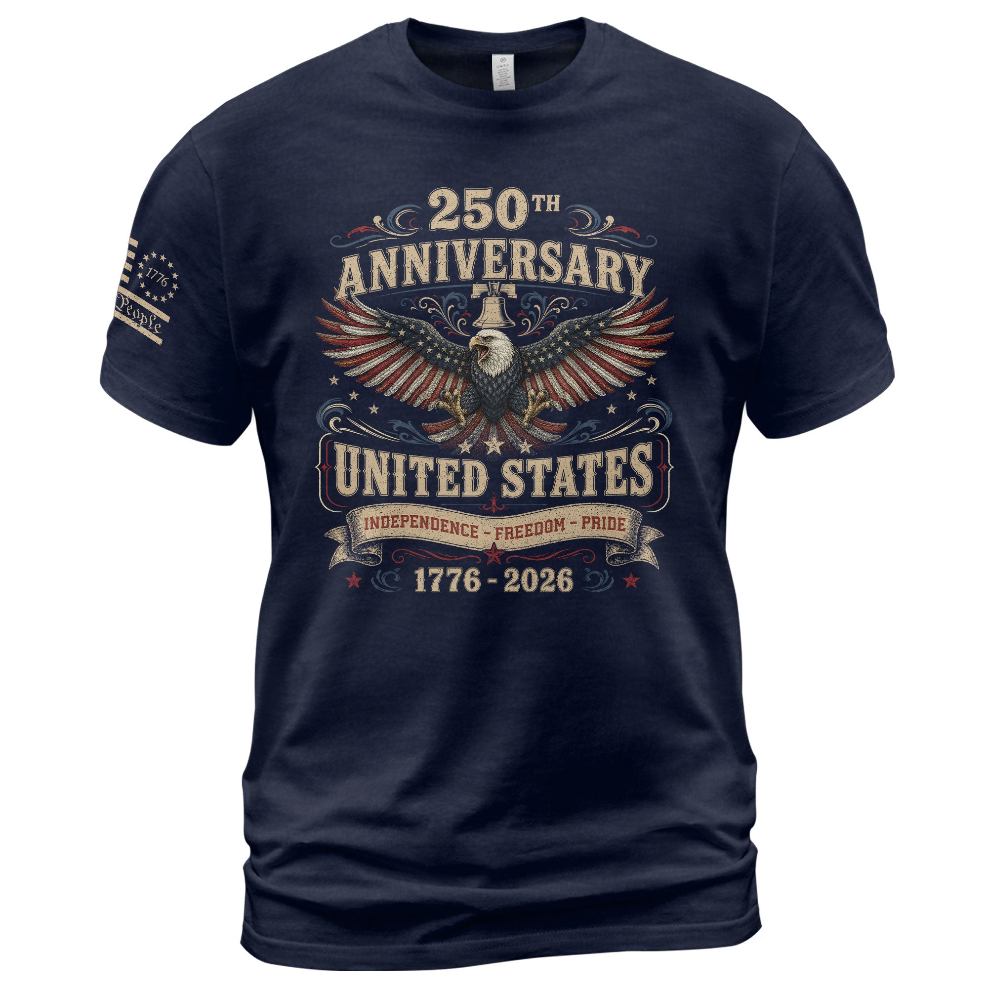 US 250th Anniversary Eagle Shirt 1776-2026 Patriotic Graphic Tee Independence Apparel - Rust Field Wear
