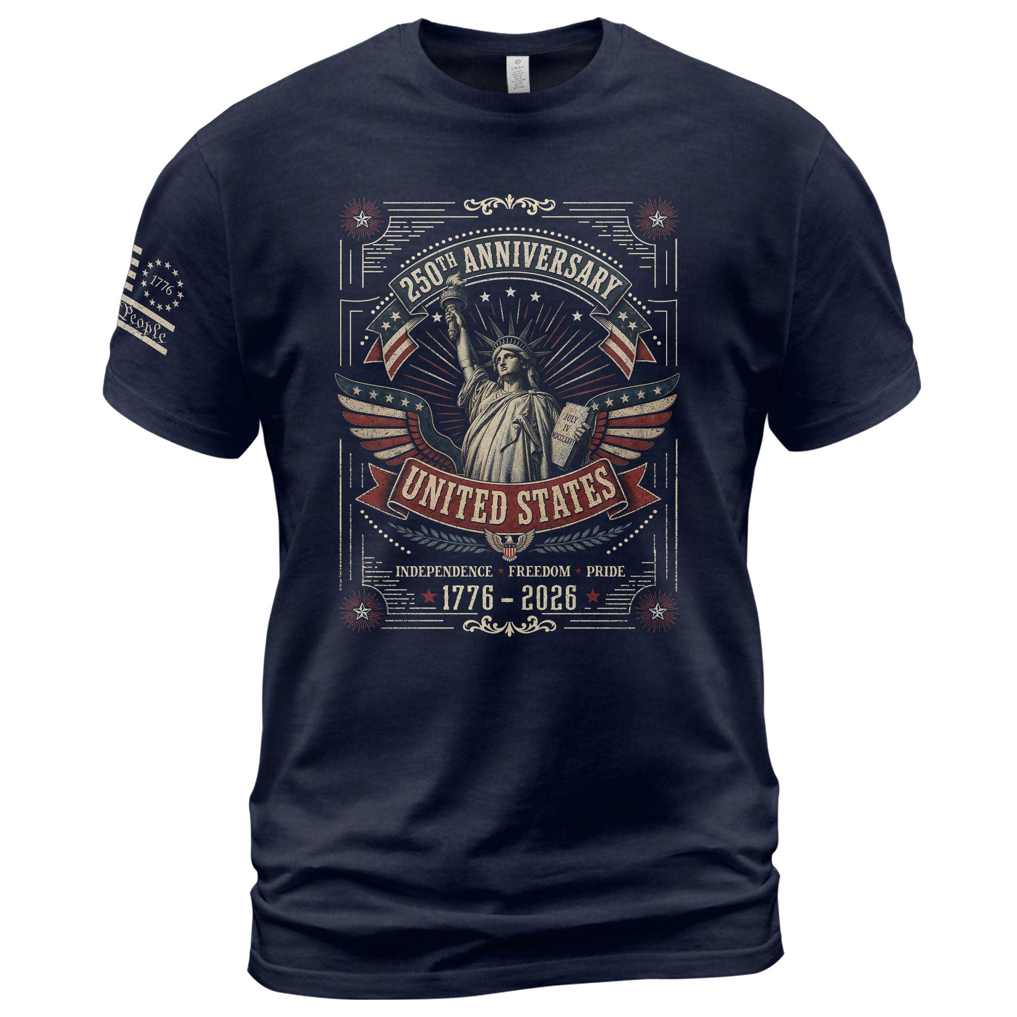 Statue of Liberty 250th Anniversary Shirt 1776-2026 United States Patriotic Graphic Tee - Rust Field Wear
