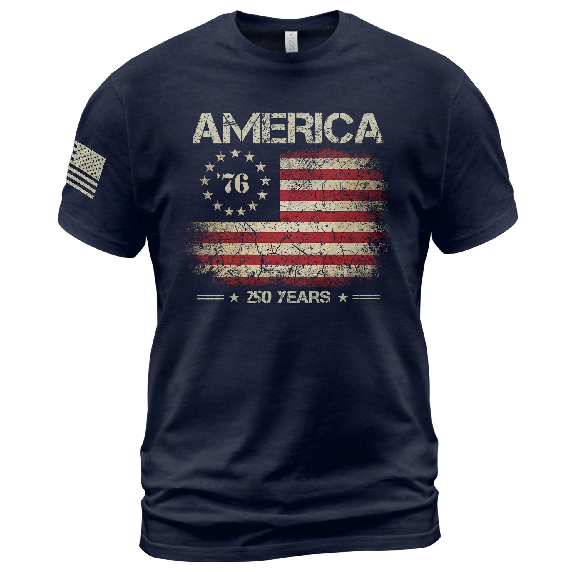 Vintage 1776 American Flag T-Shirt Patriotic Graphic Tee Men Women Casual Shirt - Rust Field Wear