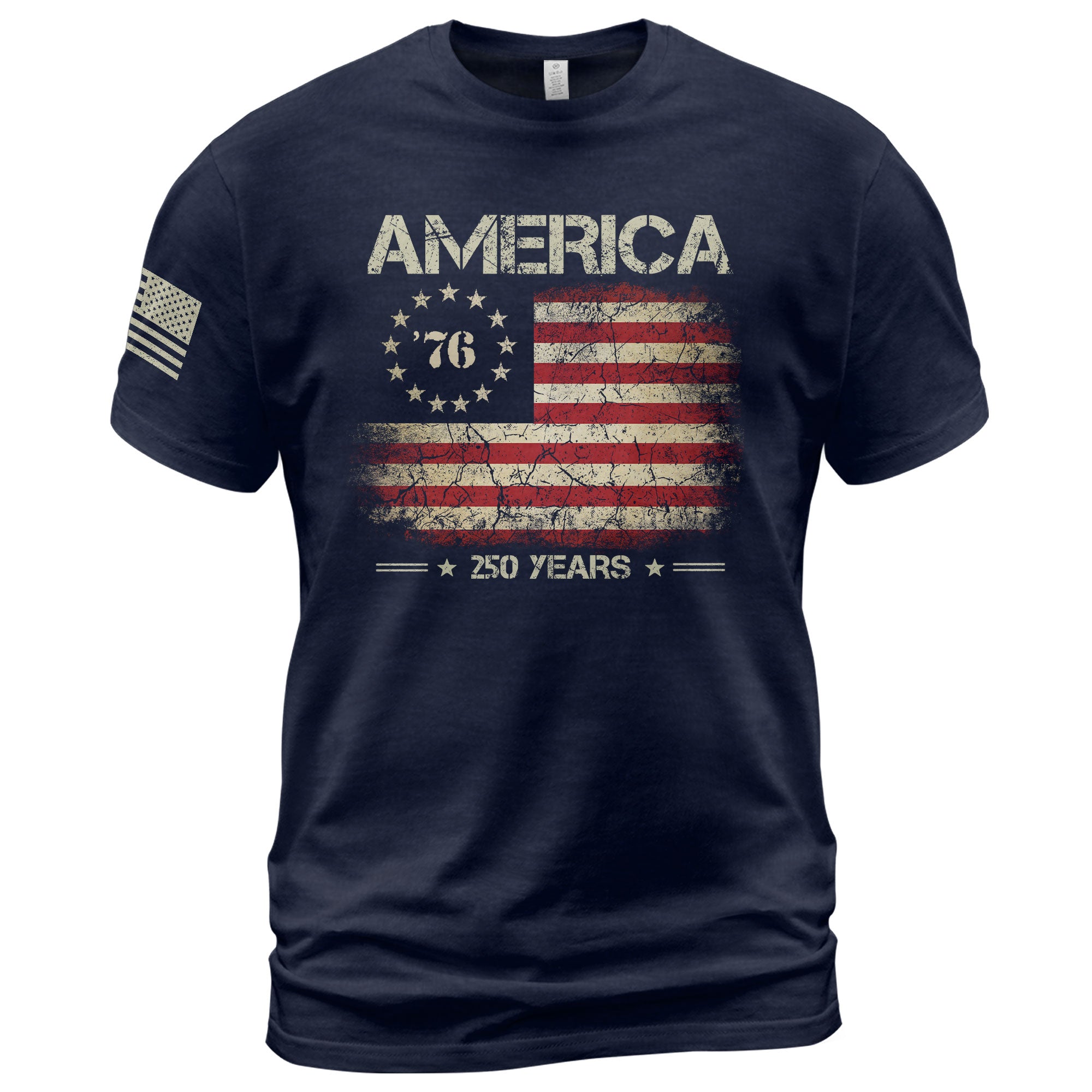 Vintage 1776 American Flag T-Shirt Patriotic Graphic Tee Men Women Casual Shirt - Rust Field Wear