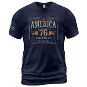 American Pride 76 T-Shirt Vintage Patriotic Graphic Design Casual Birthday Gift - Rust Field Wear