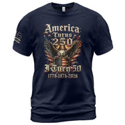 America Turns 250 I Turn 50 Shirt Vintage 1976 Birthday Eagle Patriotic T-Shirt Gift - Rust Field Wear