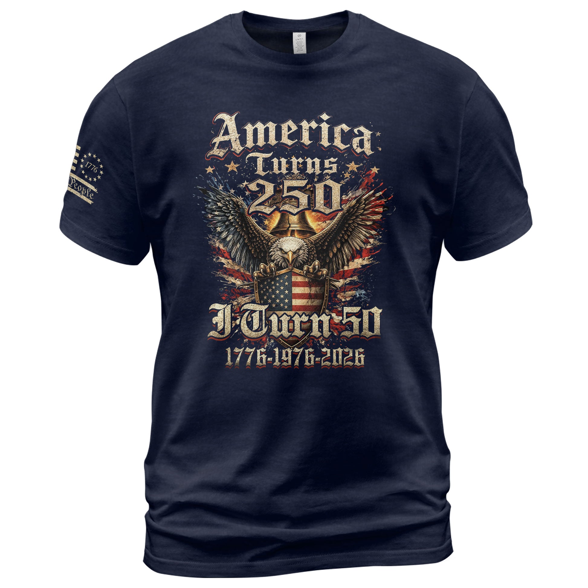 America Turns 250 I Turn 50 Shirt Vintage 1976 Birthday Eagle Patriotic T-Shirt Gift - Rust Field Wear