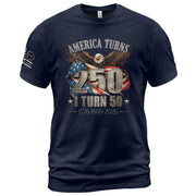 America Turns 250 I Turn 50 Shirt 1976 Vintage 50th Birthday Eagle Patriotic Tee Gift - Rust Field Wear