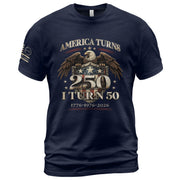 50th Birthday T-Shirt 1976 Vintage Eagle Graphic Tee Patriotic Gift for Men Women 2026 - Rust Field Wear