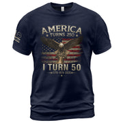 Vintage 1976 Birthday T-Shirt Patriotic Eagle Bell Graphic 50th Gift Item For 2026 - Rust Field Wear