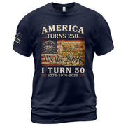 Golden 50th Birthday Shirt Patriotic Historical Art T-Shirt Gift Born in 1976 2026 - Rust Field Wear