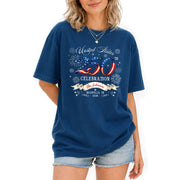 Custom Family Shirt United States Celebration 2026 250th Navy Patriotic Fireworks Graphic - Rust Field Wear