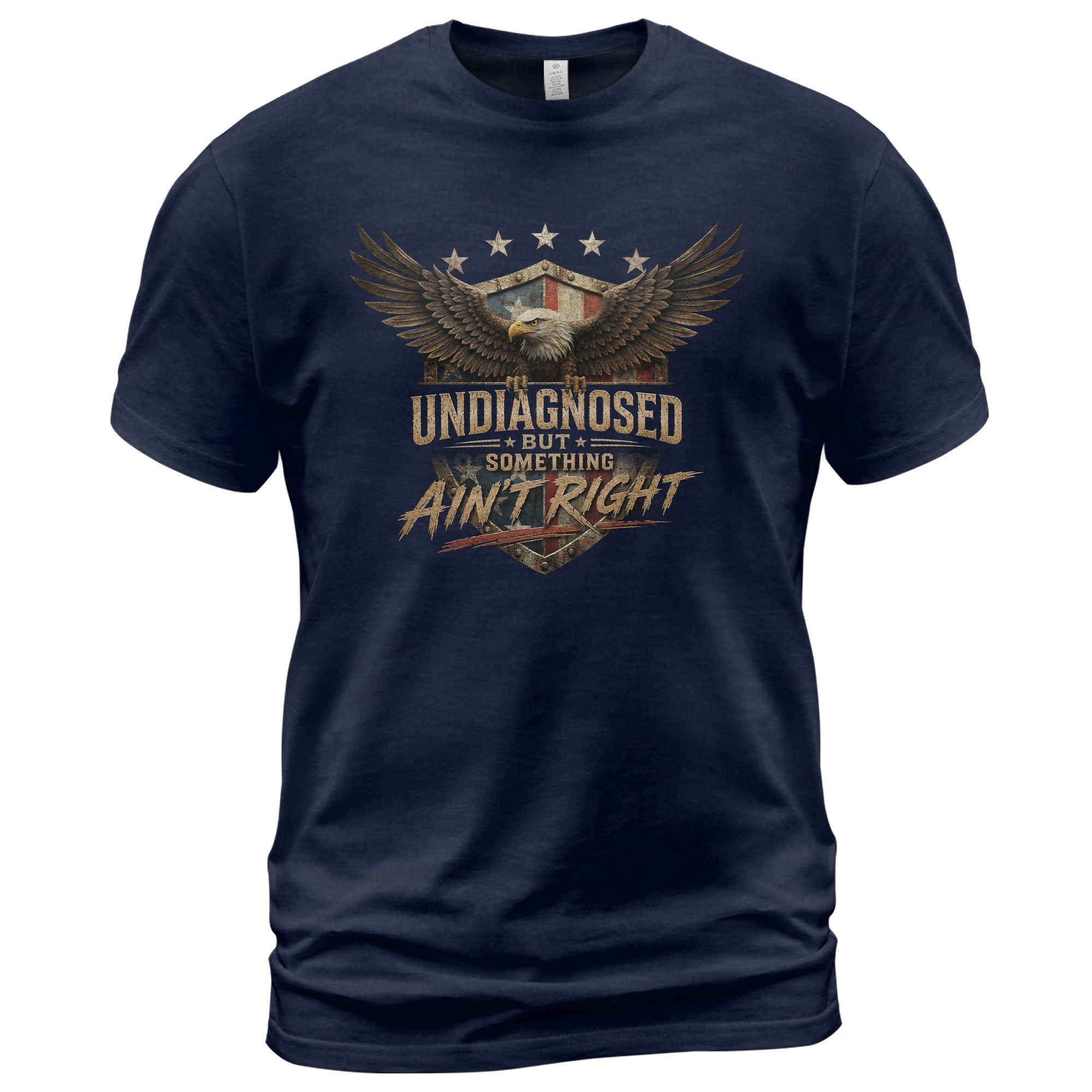 Undiagnosed But Something Ain't Right Tshirt - Patriotic Eagle Chronic Illness Tee - Rust Field Wear