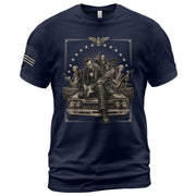 Lincoln Playing Guitar Vintage Shirt Patriotic Rock Music Graphic Sleeve Tee Gift - Rust Field Wear