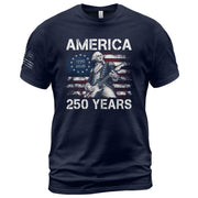250 Years George Washington Playing Guitar Patriotic Flag Independence Shirt - Rust Field Wear