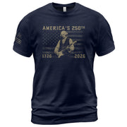 America's 250th George Washington Playing Guitar Patriotic Flag 1776-2026 Shirt - Rust Field Wear