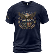 Two Fiddy Patriotic Eagle Graphic Tee - Vintage 250th Anniversary American Heritage Shirt - Rust Field Wear