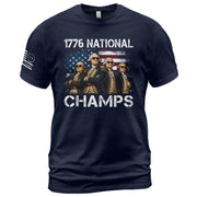 1776 National Champs T-Shirt - Patriotic Founding Fathers Graphic Tee for Men & Women - Rust Field Wear
