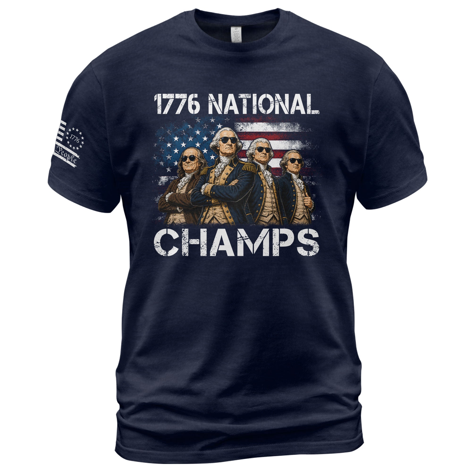 1776 National Champs T-Shirt - Patriotic Founding Fathers Graphic Tee for Men & Women - Rust Field Wear
