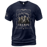 1776 National Champs T-Shirt – Vintage Founding Fathers Graphic Tee for Patriotic Style - Rust Field Wear
