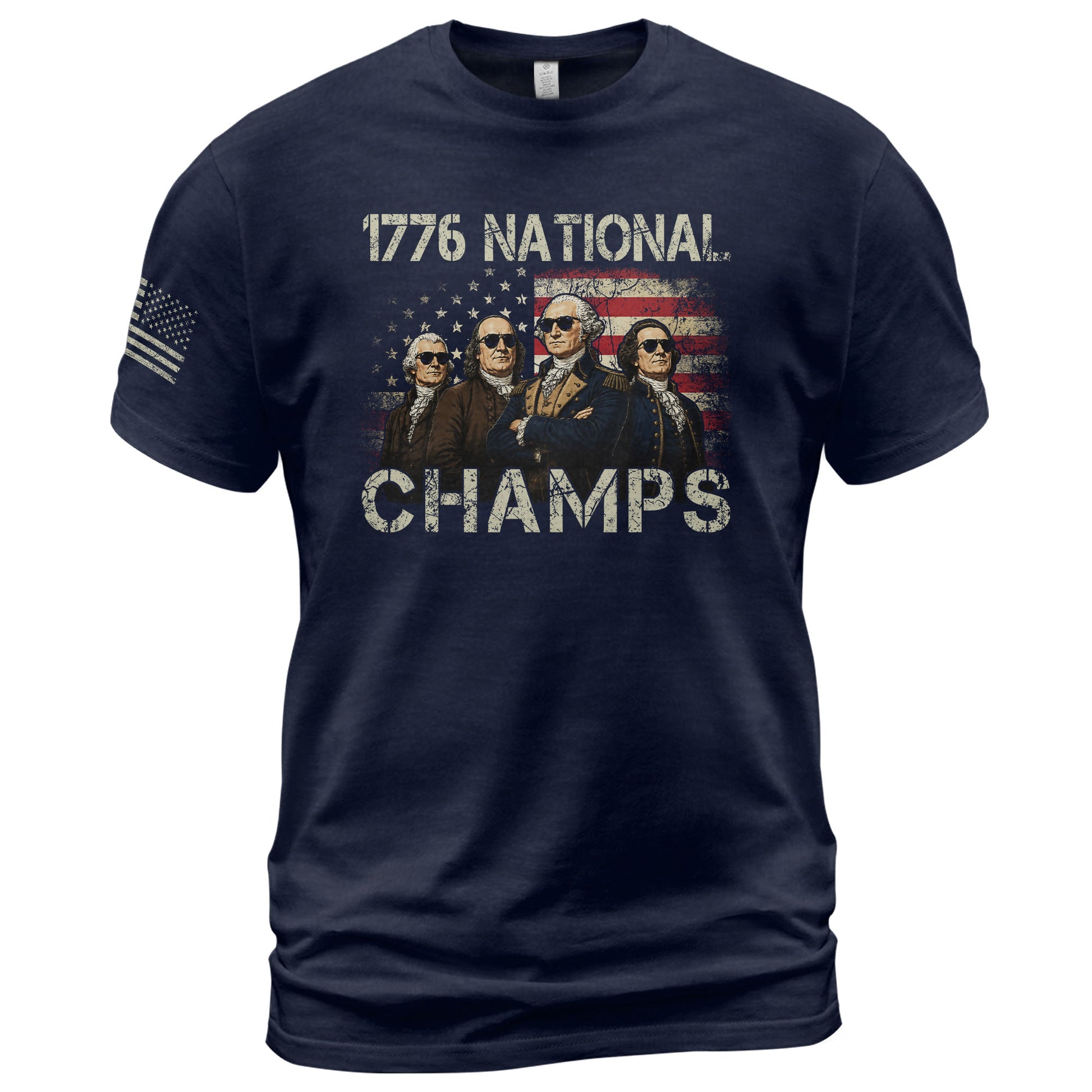 1776 National Champs T-Shirt – Patriotic Founding Fathers Graphic Tee for Casual Wear - Rust Field Wear