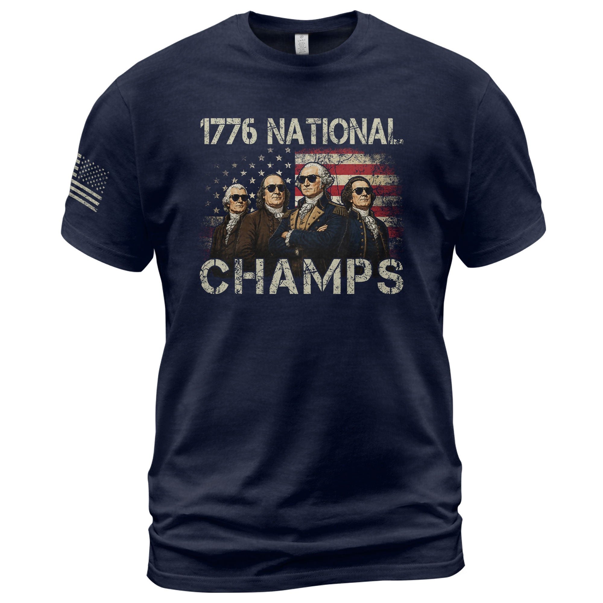 1776 National Champs T-Shirt – Patriotic Founding Fathers Graphic Tee for Casual Wear - Rust Field Wear