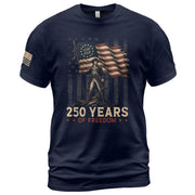 250th Anniversary Freedom Tee - Vintage George Washington Patriotic Cotton Graphic Shirt - Rust Field Wear