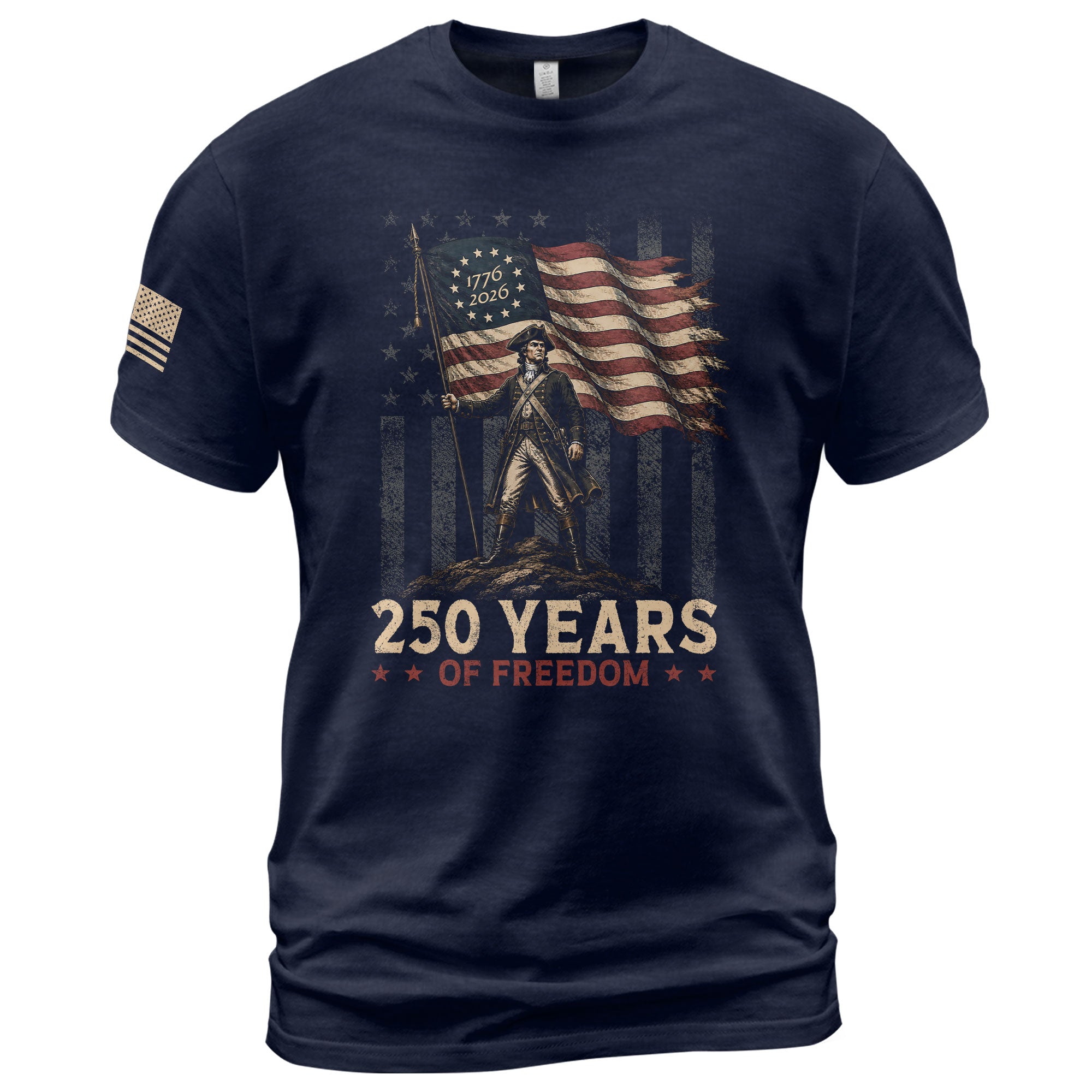 250th Anniversary Freedom Tee - Vintage George Washington Patriotic Cotton Graphic Shirt - Rust Field Wear