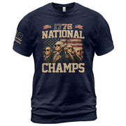 1776 National Champs Graphic T-Shirt Patriotic Founding Fathers Vintage Style Casual Tee - Rust Field Wear