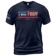 Two Fiddy Graphic T-Shirt Patriotic American Flag Design Casual Tee for Men and Women - Rust Field Wear