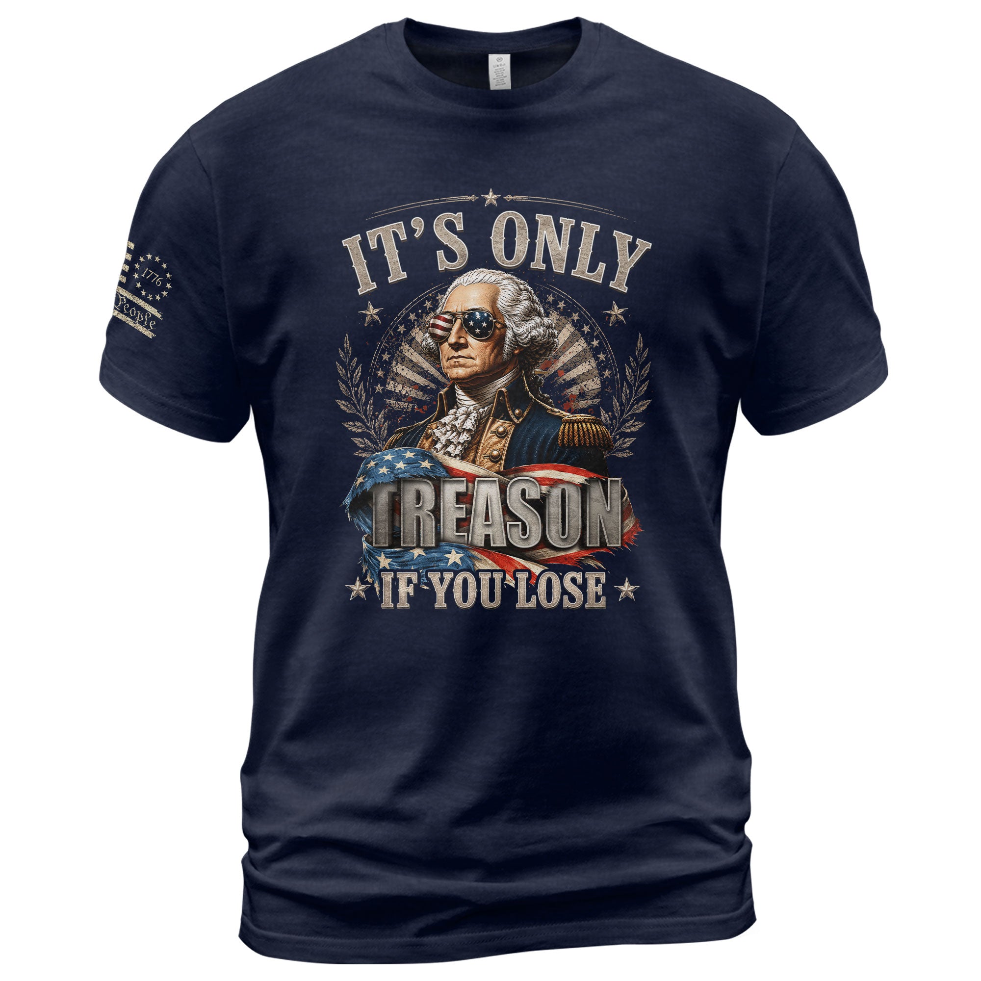 Vintage Style Patriotic T-Shirt - It’s Only Treason If You Lose Liberty Bell Design - Rust Field Wear