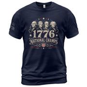 American History Graphic T-Shirt - 1776 National Champs Founding Fathers Design - Rust Field Wear