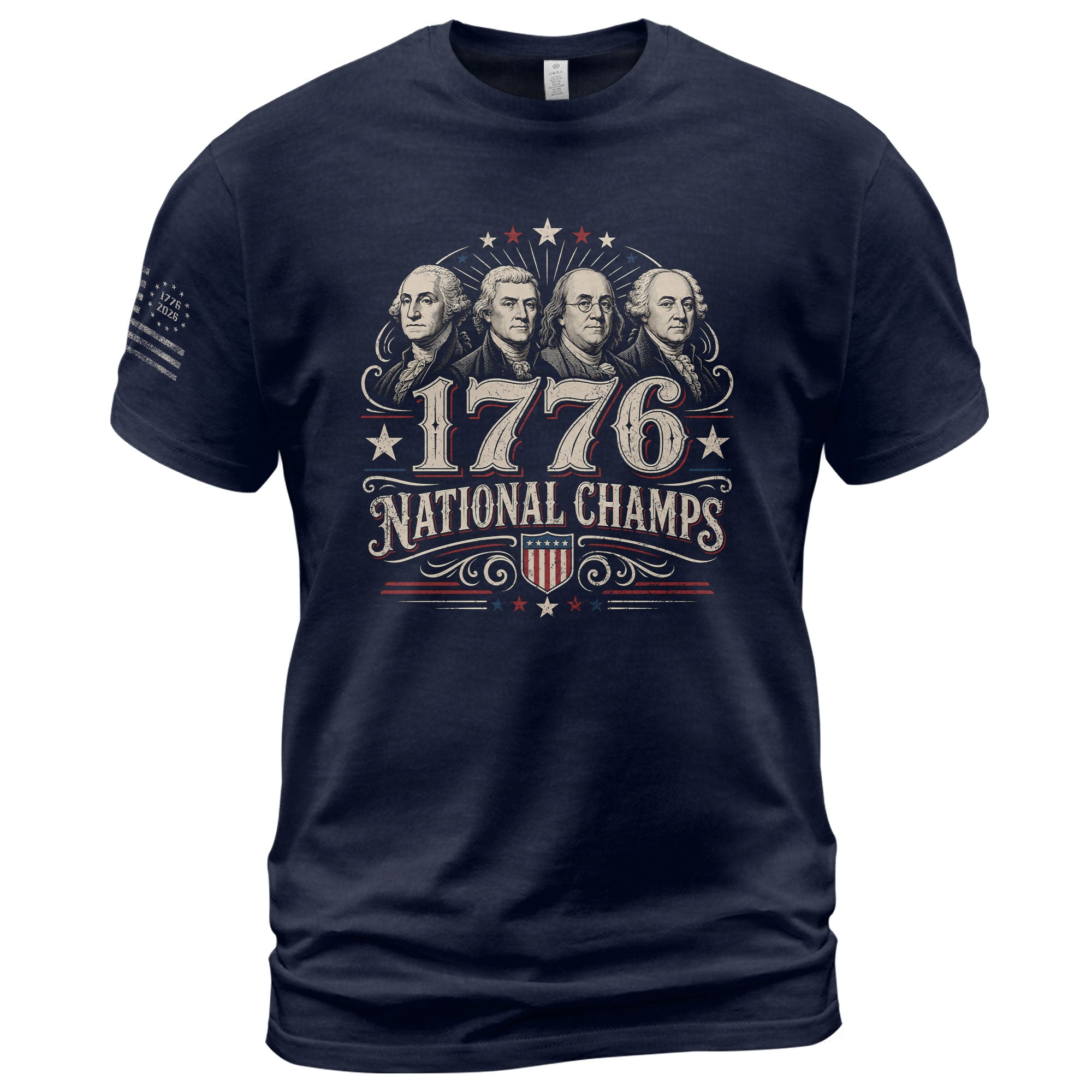 American History Graphic T-Shirt - 1776 National Champs Founding Fathers Design - Rust Field Wear