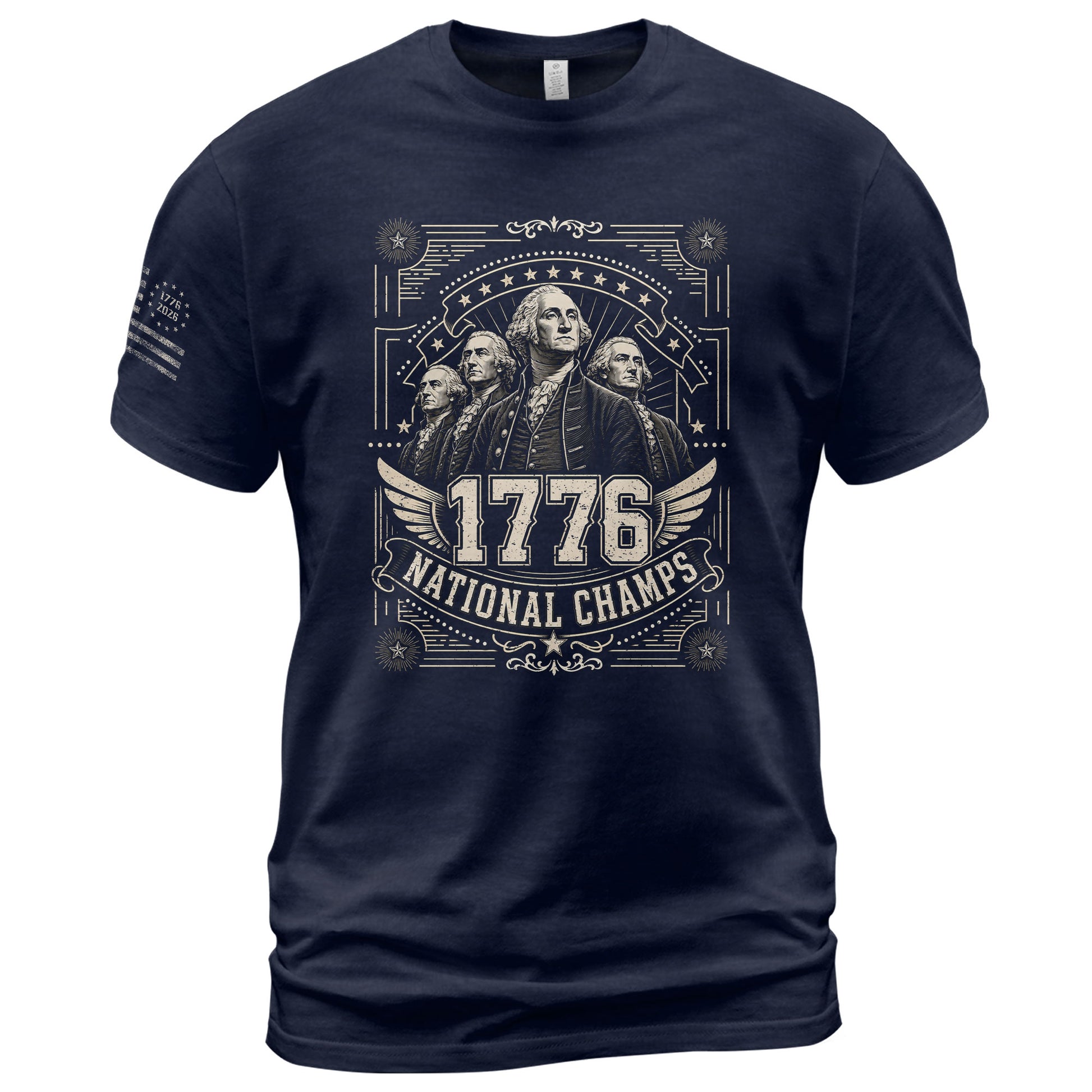 Patriotic 1776 National Champs T-Shirt - Vintage Style Founding Fathers Apparel Design - Rust Field Wear