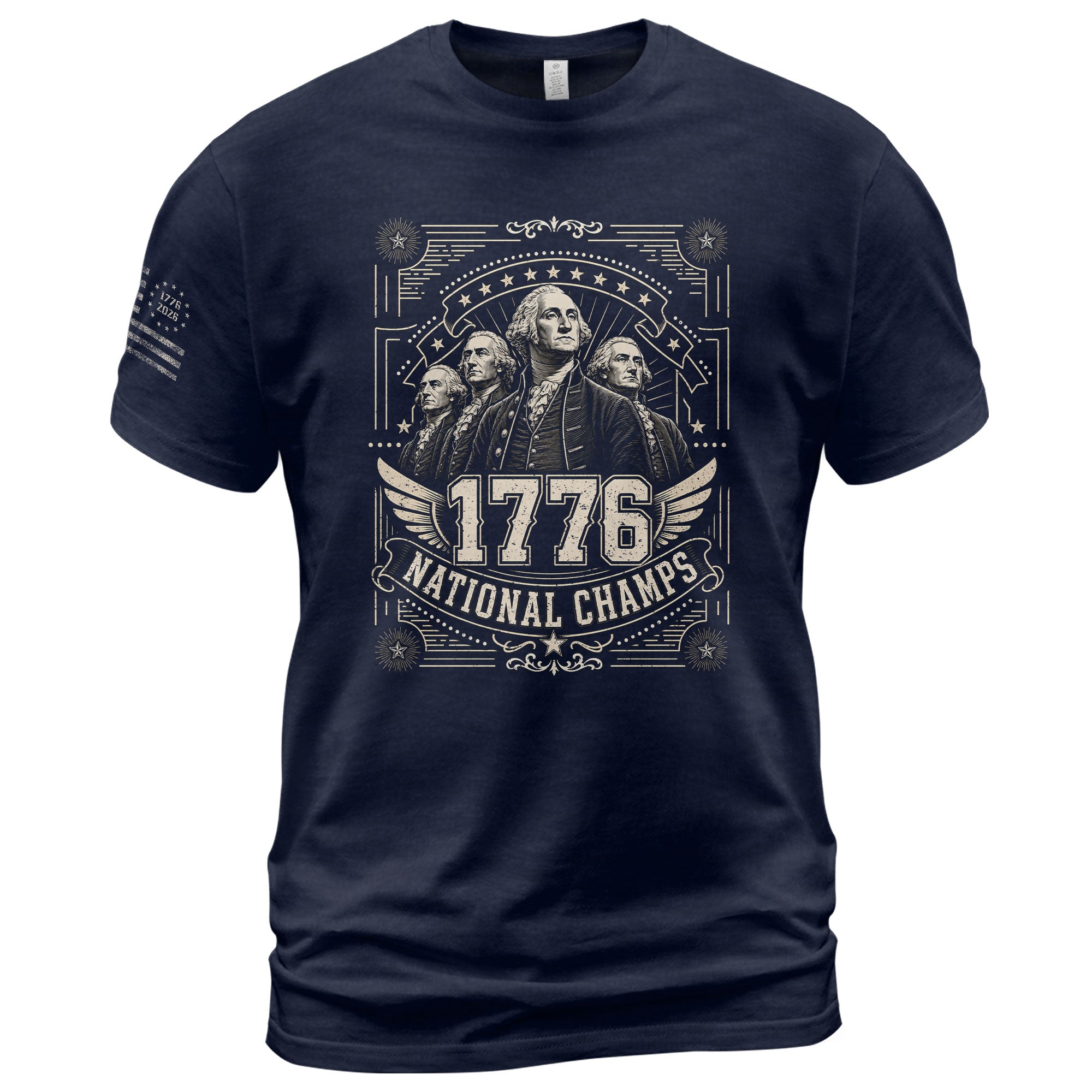 Patriotic 1776 National Champs T-Shirt - Vintage Style Founding Fathers Apparel Design - Rust Field Wear