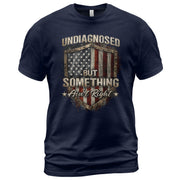 Undiagnosed But Something Ain't Right T-Shirt Vintage Flag Shield Funny Graphic Tee - Rust Field Wear