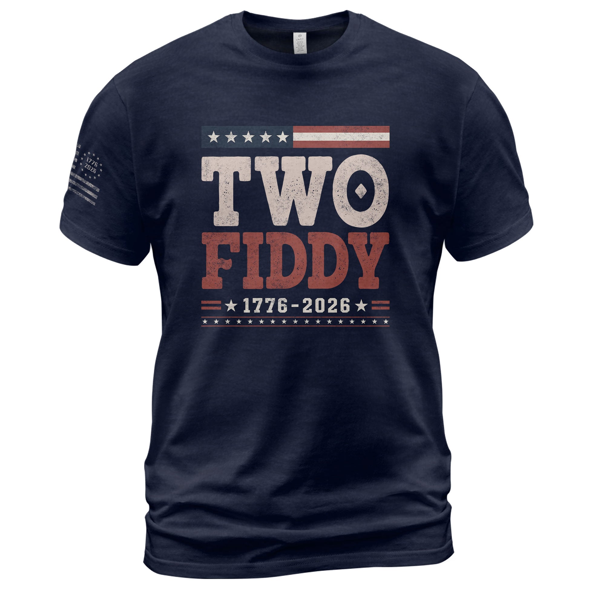 Two Fiddy 1776-2026 Patriotic T-Shirt - Vintage American Independence Graphic Tee - Rust Field Wear