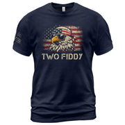 Two Fiddy Eagle Graphic T-Shirt - Vintage American Heritage Patriotic Celebration Tee - Rust Field Wear