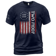 Vintage American Two Fiddy 1776-2026 Flag Graphic Apparel - Patriotic Anniversary Top - Rust Field Wear