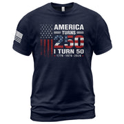 Vintage Style 250 & 50 Birthday Shirt: 1776-2026 Patriotic Anniversary Graphic Tee - Rust Field Wear
