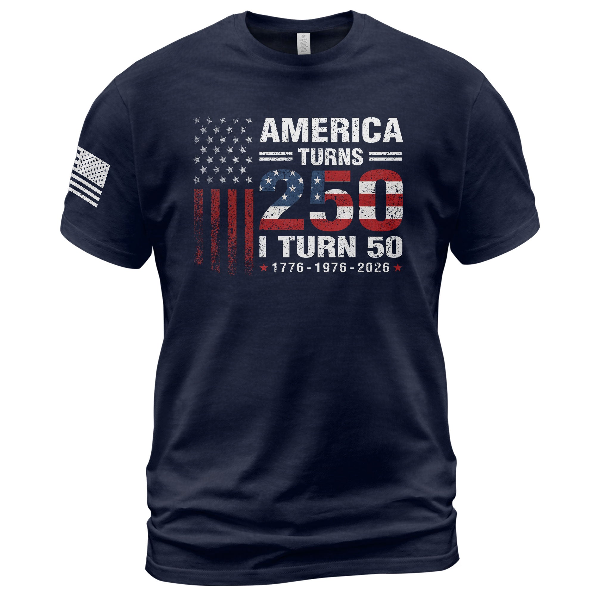 Vintage Style 250 & 50 Birthday Shirt: 1776-2026 Patriotic Anniversary Graphic Tee - Rust Field Wear