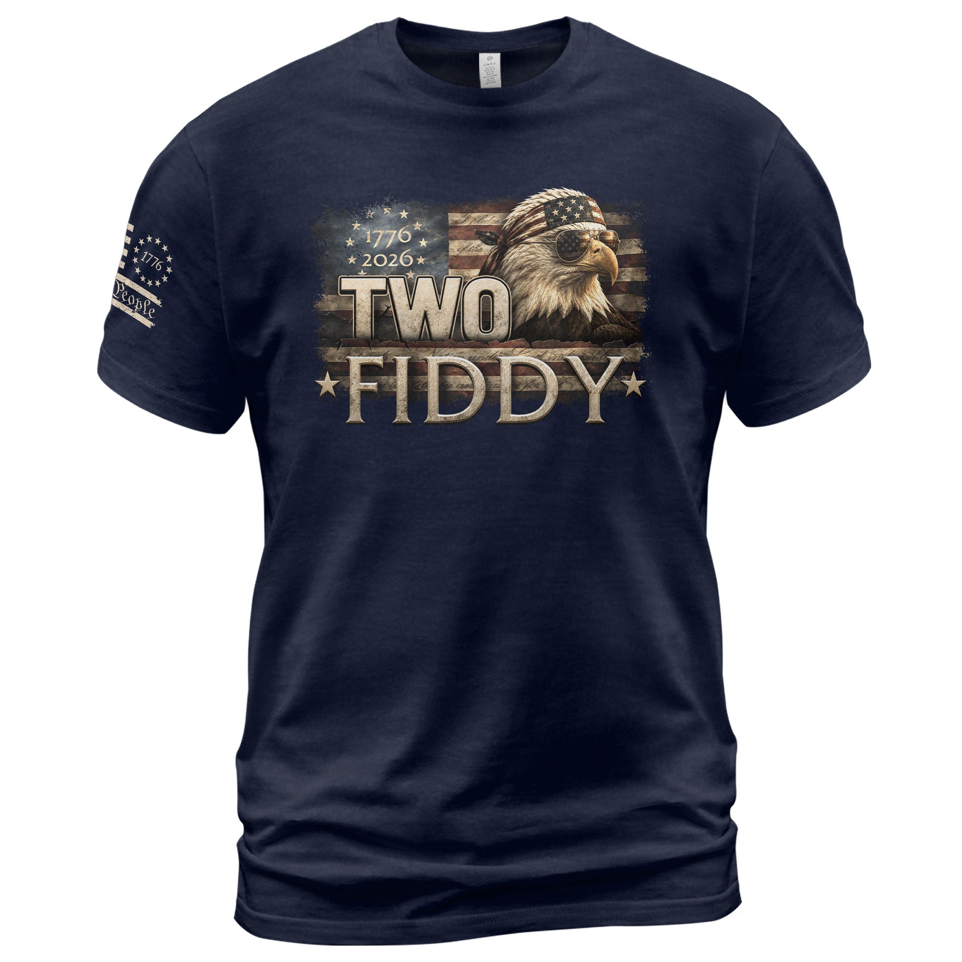 Two Fiddy 1776 2026 Graphic Tee Bald Eagle Patriotic Apparel Heritage Clothing - Rust Field Wear