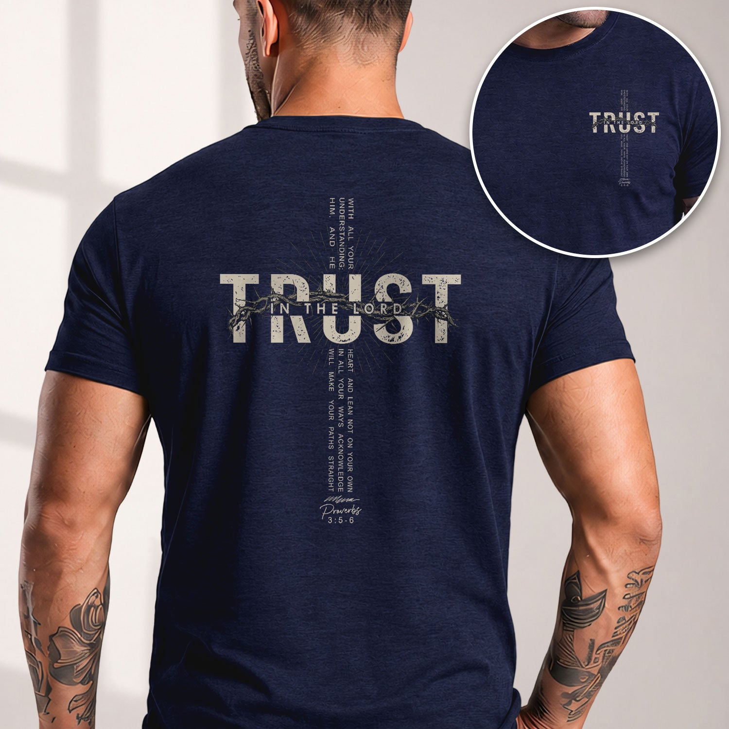 Trust In The Lord Christian Cross Faith Shirt Inspirational Religious Graphic Tee - Rust Field Wear