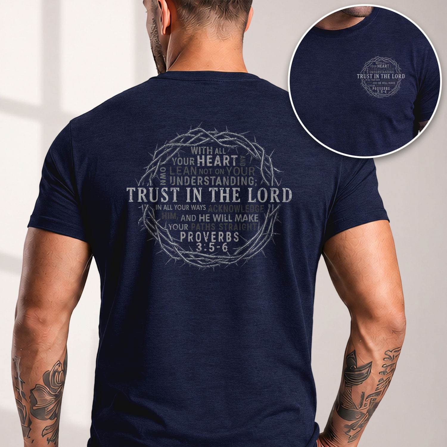 Trust In The Lord Faith Based Christian Shirt Crown Of Thorns Religious Graphic Tee - Rust Field Wear