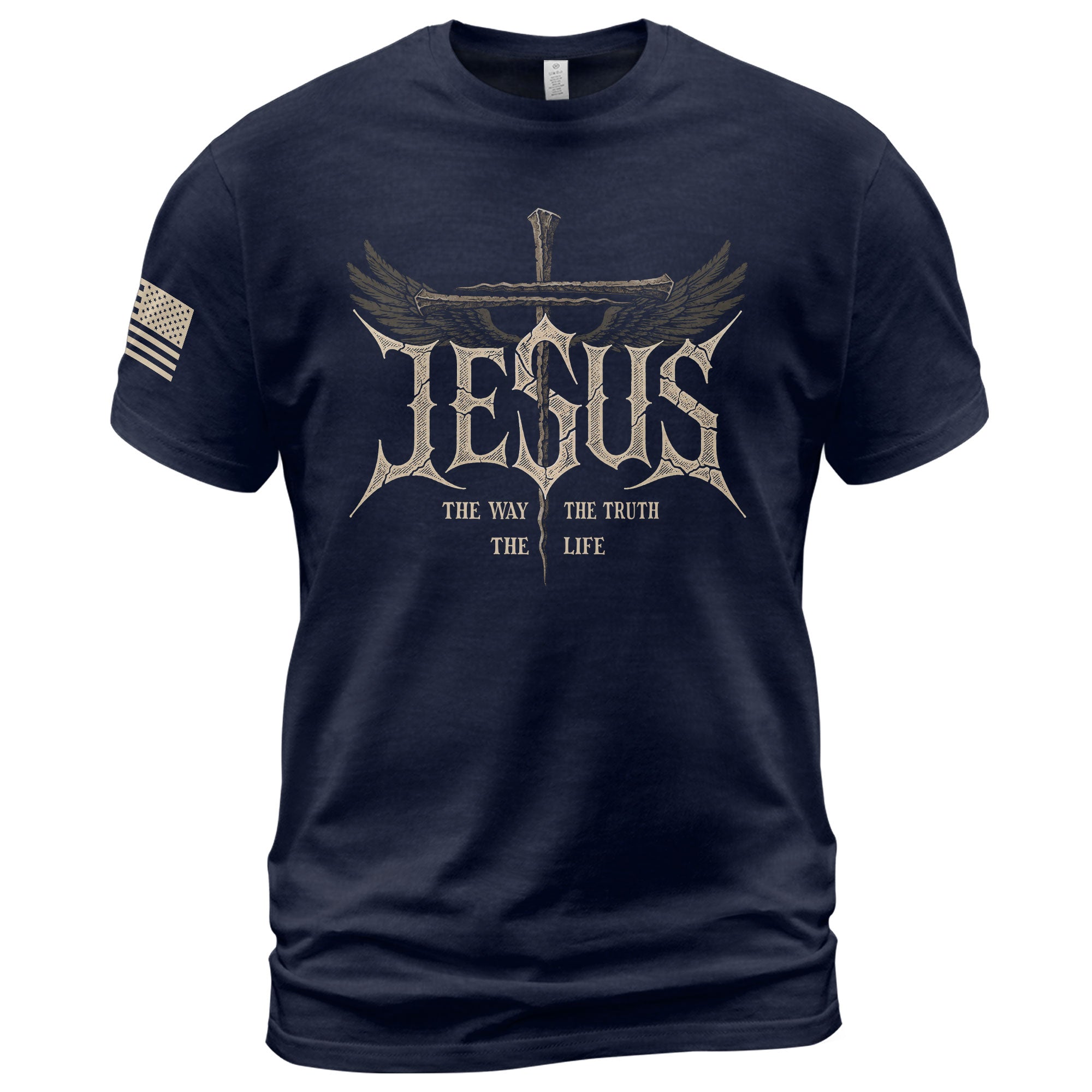 Jesus The Way The Truth The Life Shirt Patriotic Christian Cross Graphic Tee Faith upsale