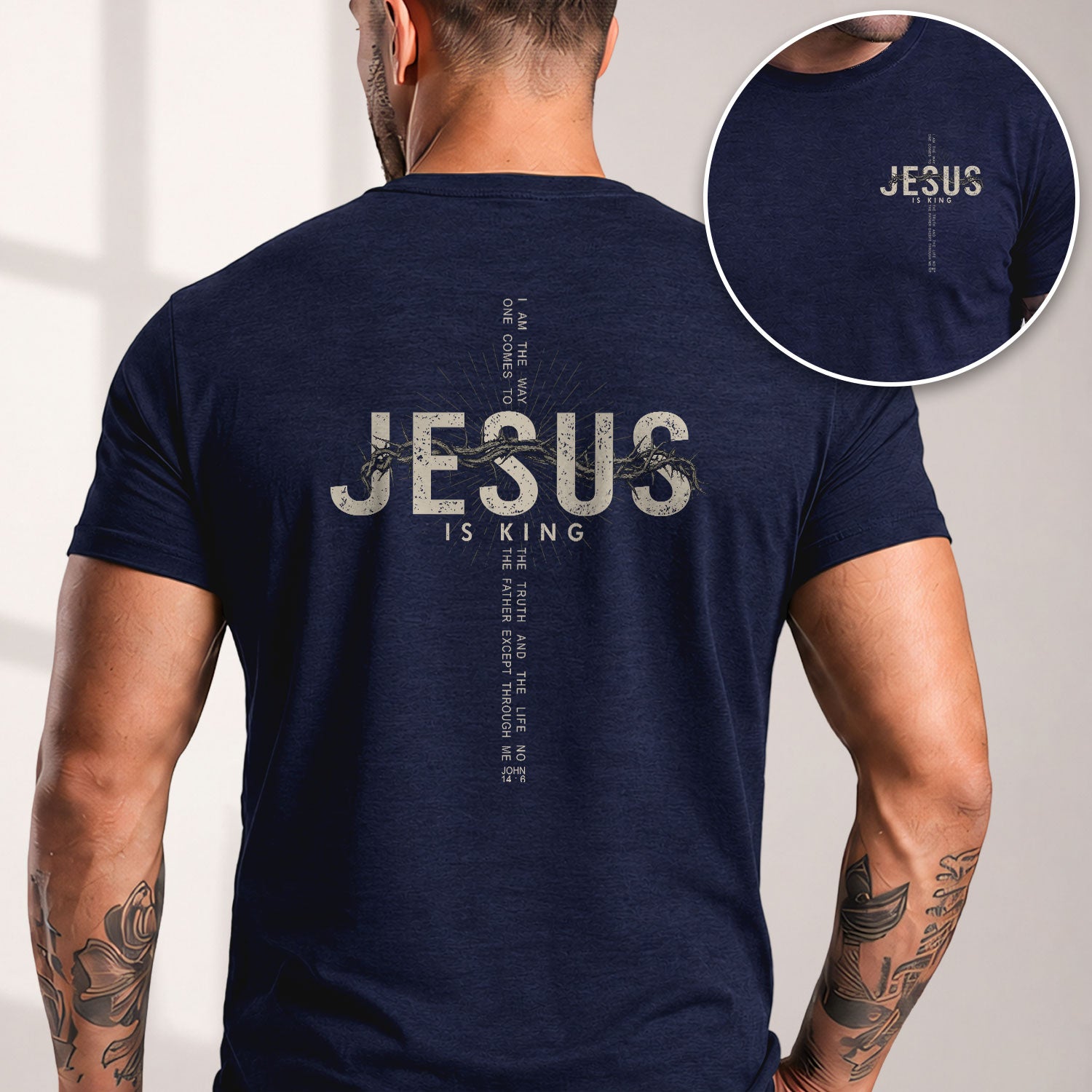 Jesus Is King T Shirt Christian Cross Bible Verse Vintage Religious Faith Graphic Tee - Rust Field Wear
