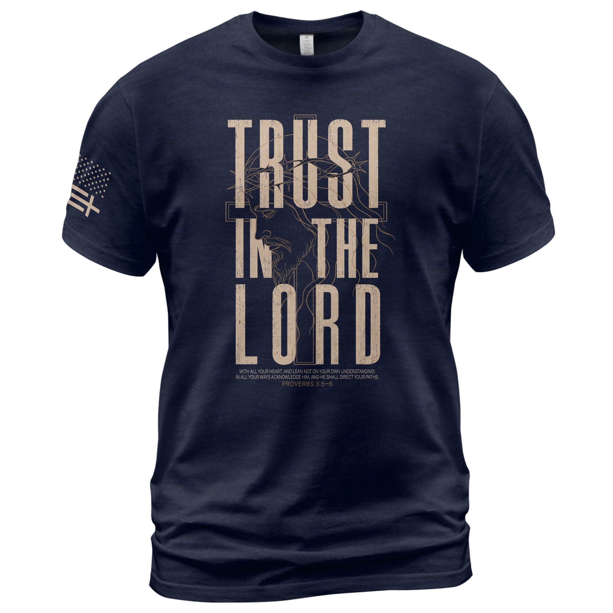 Trust In The Lord T Shirt Christian Proverbs 3 5 6 Scripture Faith Religious Tee - Rust Field Wear