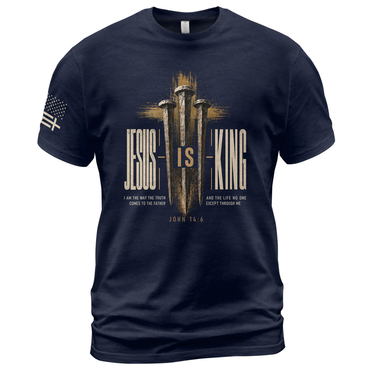 Jesus Is King T Shirt Christian Lion John 14 6 Cross Bible Verse Religious Tee Apparel - Rust Field Wear